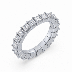 Princess Cut Diamond Adjustable Eternity Band in 14K White Gold | 1.81 Carat TW