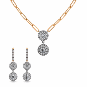 De Beers Forevermark Diamond 2.00 Carat TW Matching 18K Gold Necklace and Earrings Set