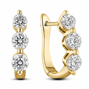 Canadian 2.08 Carat TW Diamond Hoop Earrings in Yellow Gold