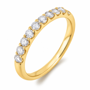 Canadian Diamond Anniversary Wedding Ring in Yellow Gold 0.48 Carat TW