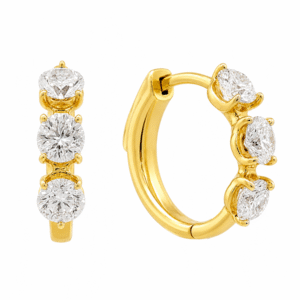 De Beers Forevermark Diamond Hoop Earrings in 14K Yellow Gold 1.84 Carat TW