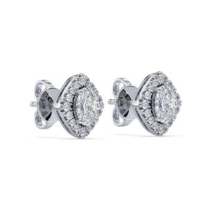 De Beers Forevermark Diamonds Rhombus Halo Stud Earrings in 18K White Gold