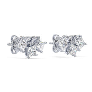 Canadian Diamond Art Deco Stud Earrings in White Gold