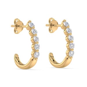 Canadian 0.81 Carat TW Diamond Hoop Earrings in Yellow Gold