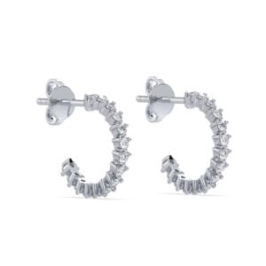 Canadian Diamond Hoop Earrings in White Gold 0.35 Carat TW