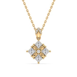 Princess Cut 1.04 Carat TW Canadian Diamond Pendant in Yellow Gold