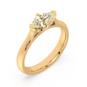 Marquise Cut Solitaire 0.46 Carat Canadian Diamond Engagement Ring in Yellow Gold
