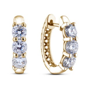 Canadian 1.18 Carat TW Diamond Hoop Earring In Yellow Gold