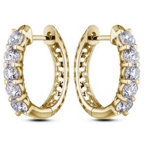 Canadian Diamond 0.84 Carat TW Hoop Earrings in Yellow Gold