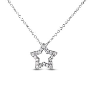 Canadian Diamond Sterling Silver Star Pendant and Chain