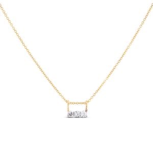 Dainty Canadian Diamond 0.20 Carat TW Trilogy Pendant in Yellow Gold