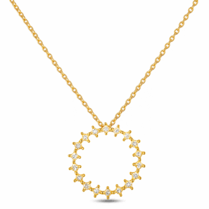 Canadian Diamond Starburst Circle 1.01 Carat TW Necklace in Yellow Gold