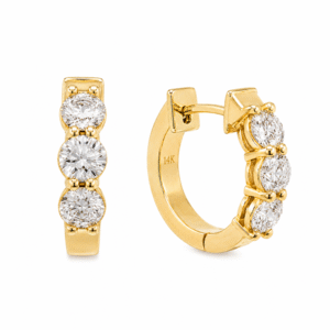 De Beers Forevermark Hoop Diamond Earrings in 14K Yellow Gold 1.80 Carat TW