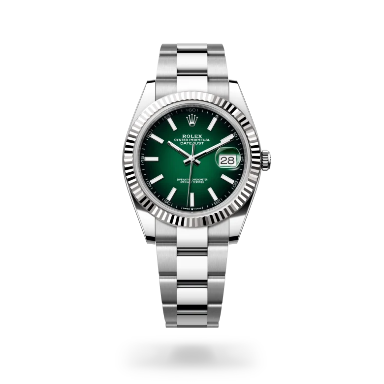 Rolex Datejust 41 in Oyster, 41 mm, Oystersteel and white gold, M126334-0033 at Lugaro Jewellers