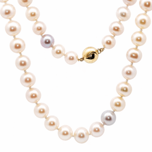Freshwater Pink Pearl Strand Necklace with 14K Yellow Gold Clasp