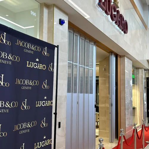 Guests arrived via a red-carpet entrance at Lugaro's Park Royal flagship.