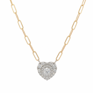 De Beers Forevermark Diamond Heart Shaped Halo Pendant in 14K Gold