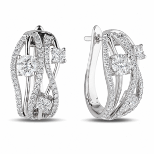 De Beers Forevermark Diamond Hoop Earrings in 18K White Gold 2.04 Carat TW