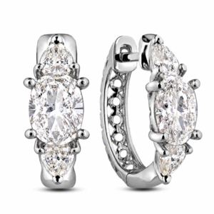 De Beers Forevermark Diamond Hoop Earrings in 18K White Gold 2.45 Carat TW