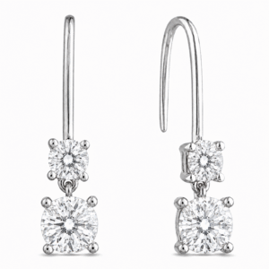 GIA And De Beers Forevermark Diamond Drop Earrings in 14K White Gold 1.67 Carat TW