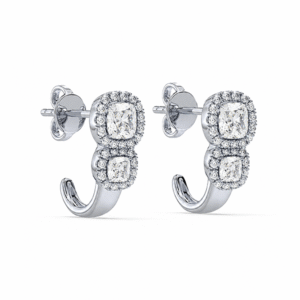 Black Label De Beers Forevermark Diamond Earrings in 18K White Gold 1.37 Carat TW