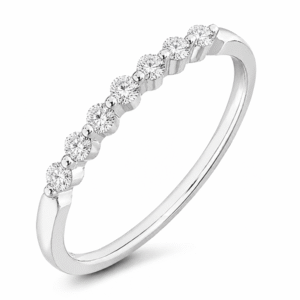 Diamond Dainty Anniversary Ring in White Gold