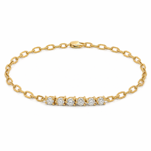 Canadian Diamond Paperclip Bracelet in Yellow Gold