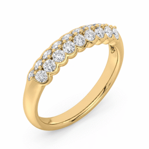 Canadian Diamond Double Row Ring in Yellow Gold