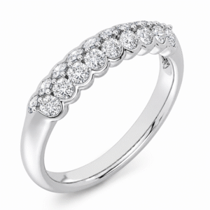 Canadian Diamond Double Row Ring in White Gold