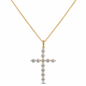 Canadian Diamond Cross Pendant 1.03 Carat TW In Yellow Gold