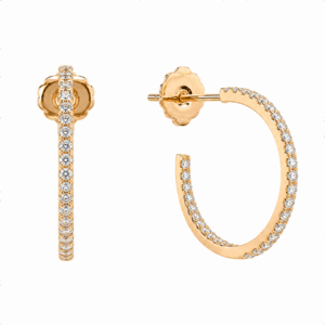 Canadian Diamond 0.70 Carat TW Hoop Earrings in 14K Yellow Gold