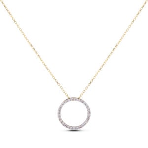 Canadian Diamond 0.15 Carat TW Circle Pendant In Yellow Gold