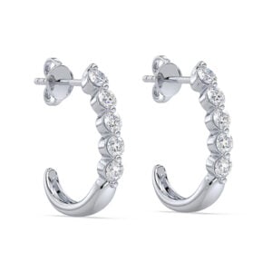 Canadian 0.80 Carat TW Diamond Hoop Earrings in White Gold