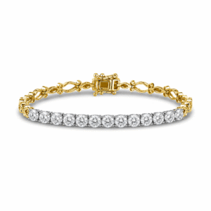 Canadian Diamond 1.13 Carat TW Paperclip Chain Bracelet in White and Yellow Gold
