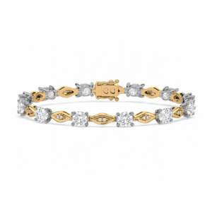 Canadian Diamond 4.83 Carat TW Bracelet In 14K White and Yellow Gold
