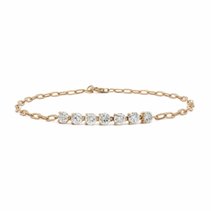 Canadian Diamond Paperclip Chain Bracelet in Yellow Gold | 1.26 Carat TW