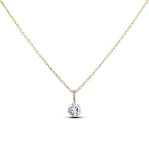 De Beers Forevermark Diamond Solitaire Pendant in 14K Yellow and White Gold | 0.16 Carat