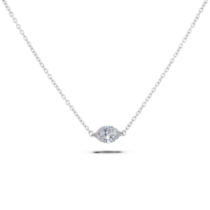 0.36 Carat Marquise Cut Solitaire Diamond Necklace in 14K White Gold