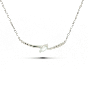 Marquise Cut White Sapphire Sterling Silver Necklace