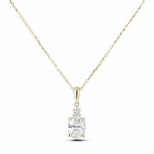 Oval Cut Canadian Diamond 0.14 Carat TW Pendant in Yellow Gold