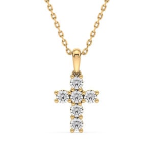 Canadian Diamond 0.50 Carat TW Cross Pendant in Yellow Gold