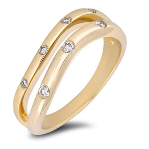 Canadian Diamond Accent Ring in Yellow Gold 0.11 Carat TW