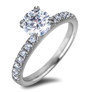 Canadian Diamond 1.22 Carat TW Engagement 18K White Gold