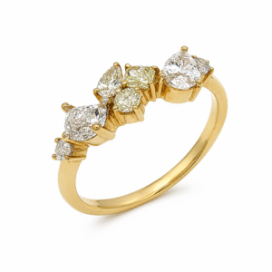 Fancy Light Yellow Canadian Diamond Mosaic Style Ring in Yellow Gold 1.00 Carat TW