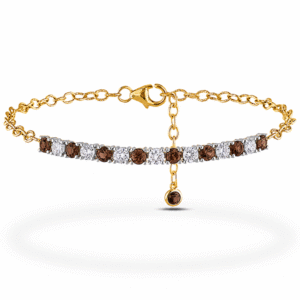 Canadian Desert Diamond Dainty Chain Bracelet in White and Yellow Gold