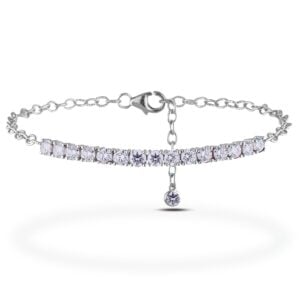 Canadian Diamond 1.40 Carat TW Dainty Chain Bracelet in White Gold