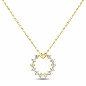 Canadian Diamond Circle Necklace In Yellow Gold