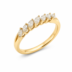 Desert Marquise Cut Diamond Anniversary Ring in Yellow Gold