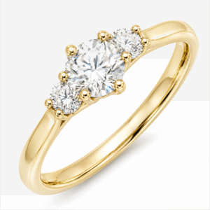 Canadian Diamond Trilogy Ring 0.60 Carat TW in Yellow Gold
