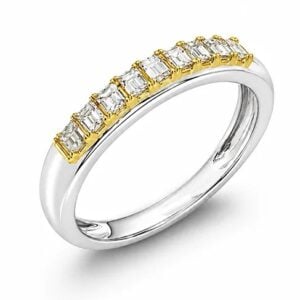 Canadian Diamond Channel Set Anniversary Ring in Yellow and White Gold 0.31 Carat TW